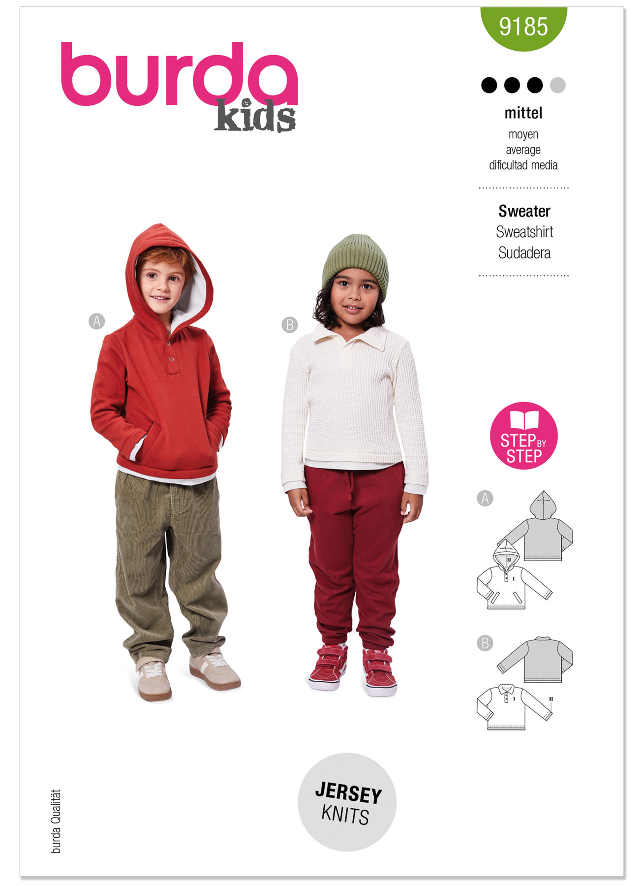 Burda Style Pattern 9185 Children's Sweatshirt 1 Burda Style Pattern 9185 Children's Sweatshirt
