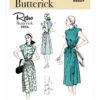 Butterick Sewing Pattern 1950s Misses' Side-Buttoning Dress