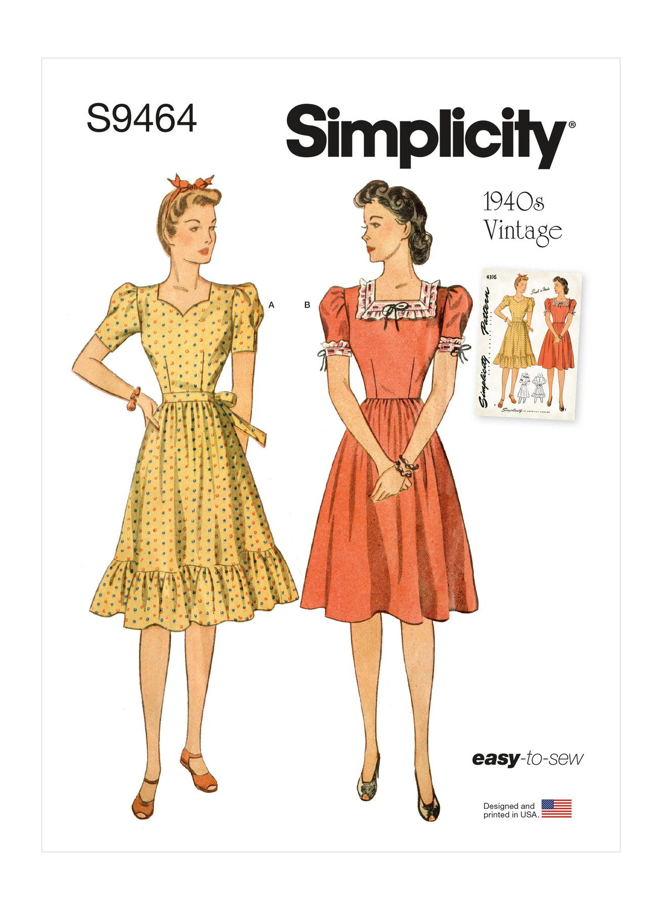 Simplicity Sewing Pattern 1940s Misses' Dress 1 Simplicity Sewing Pattern 1940s Misses' Dress