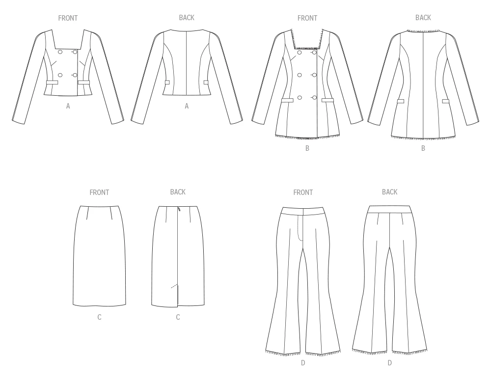 Vogue Patterns Misses' Jacket in Two Lengths, Skirt and Pants 9 Vogue Patterns Misses' Jacket in Two Lengths, Skirt and Pants