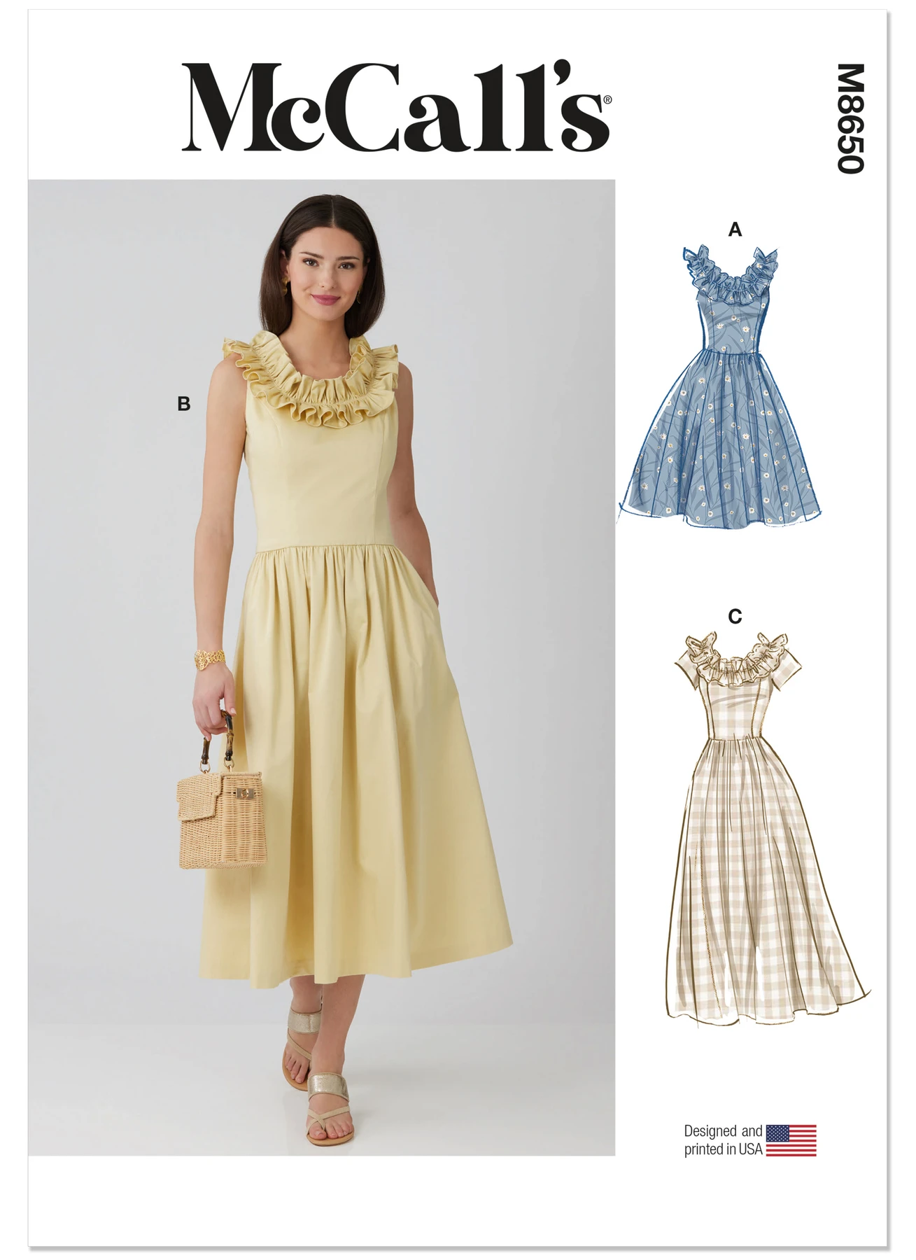 McCall's Sewing Pattern Misses' and Miss Petite Ruffle Neck Midi Dress 1 McCall's Sewing Pattern Misses' and Miss Petite Ruffle Neck Midi Dress