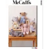 McCall's Sewing Pattern Plush Bear, Bunny and Mouse with Clothes and Headband (PDF)
