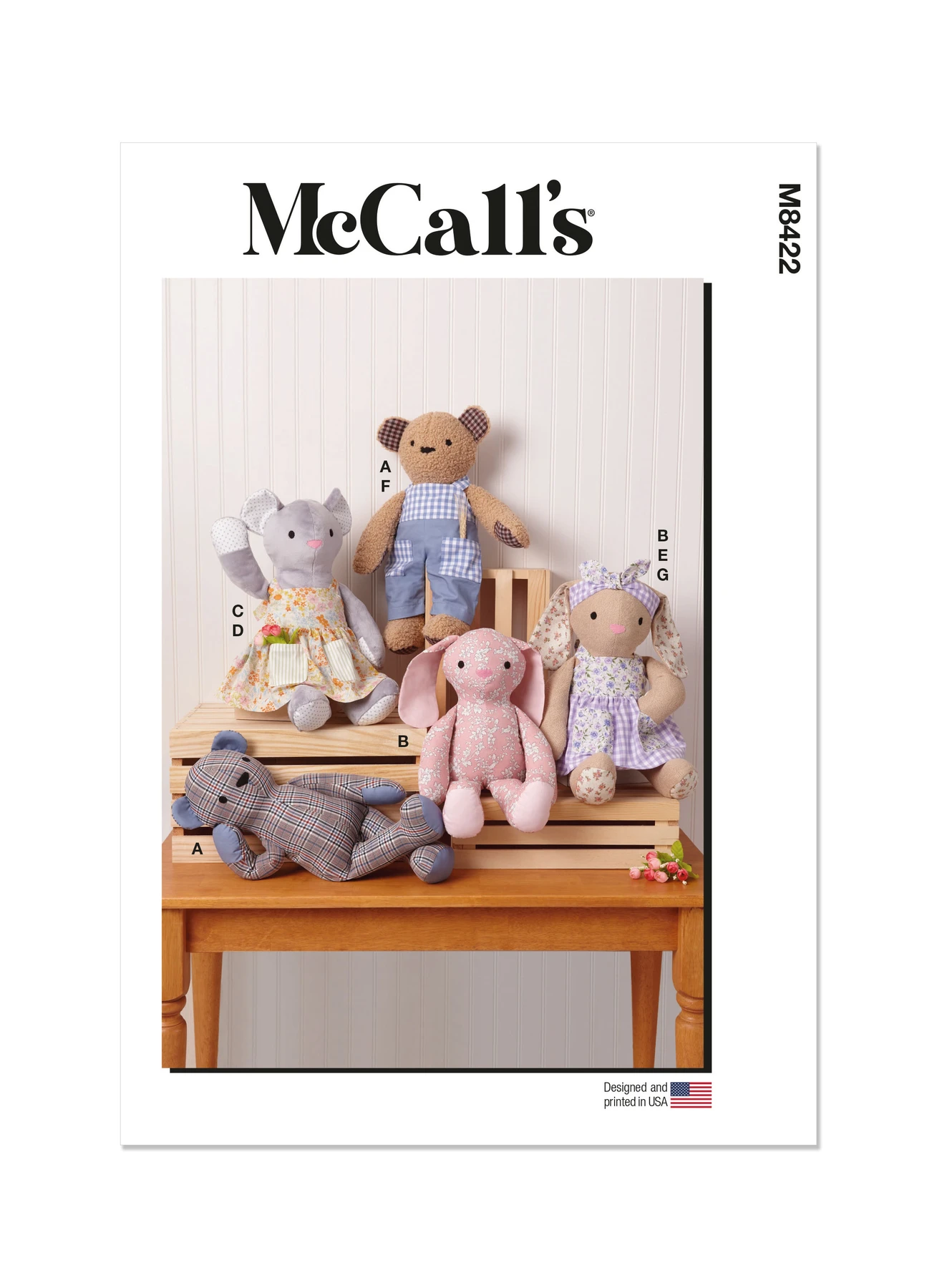 McCall's Sewing Pattern Plush Bear, Bunny and Mouse with Clothes and Headband (PDF) 1 McCall's Sewing Pattern Plush Bear, Bunny and Mouse with Clothes and Headband (PDF)