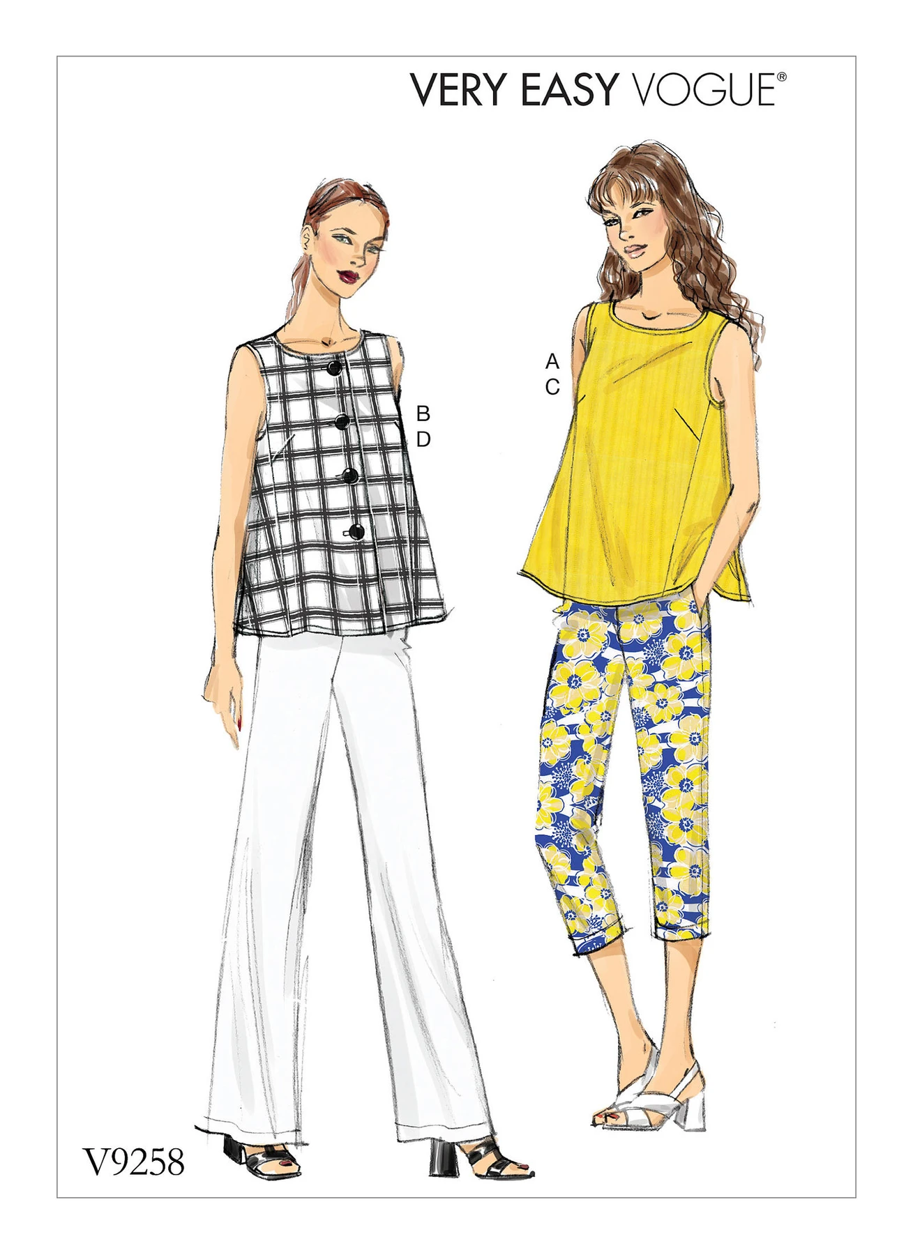 Vogue Patterns Misses' Sleeveless Tops with Pull-On Pants 1 Vogue Patterns Misses' Sleeveless Tops with Pull-On Pants