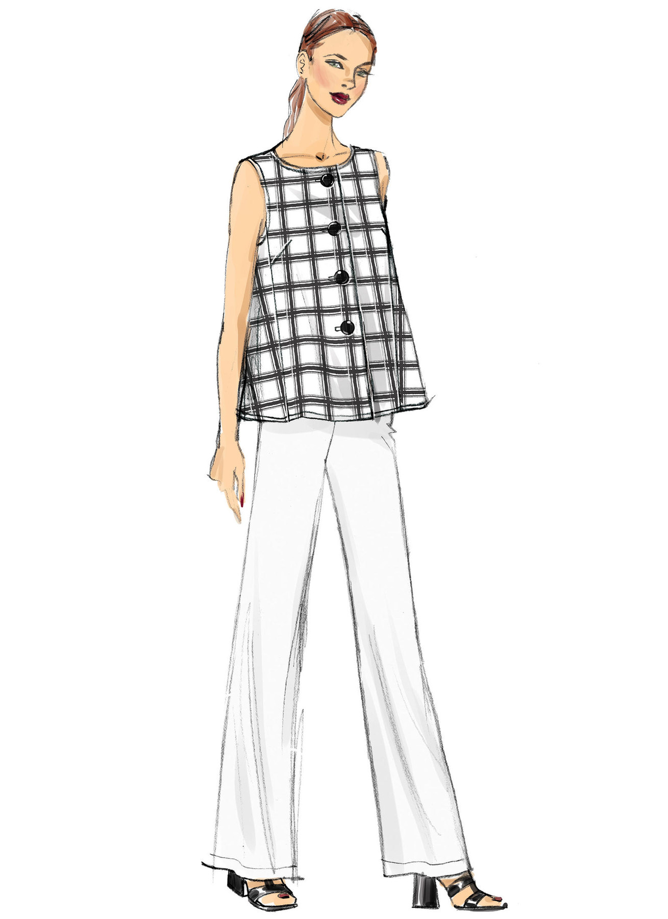 Vogue Patterns Misses' Sleeveless Tops with Pull-On Pants 2 Vogue Patterns Misses' Sleeveless Tops with Pull-On Pants