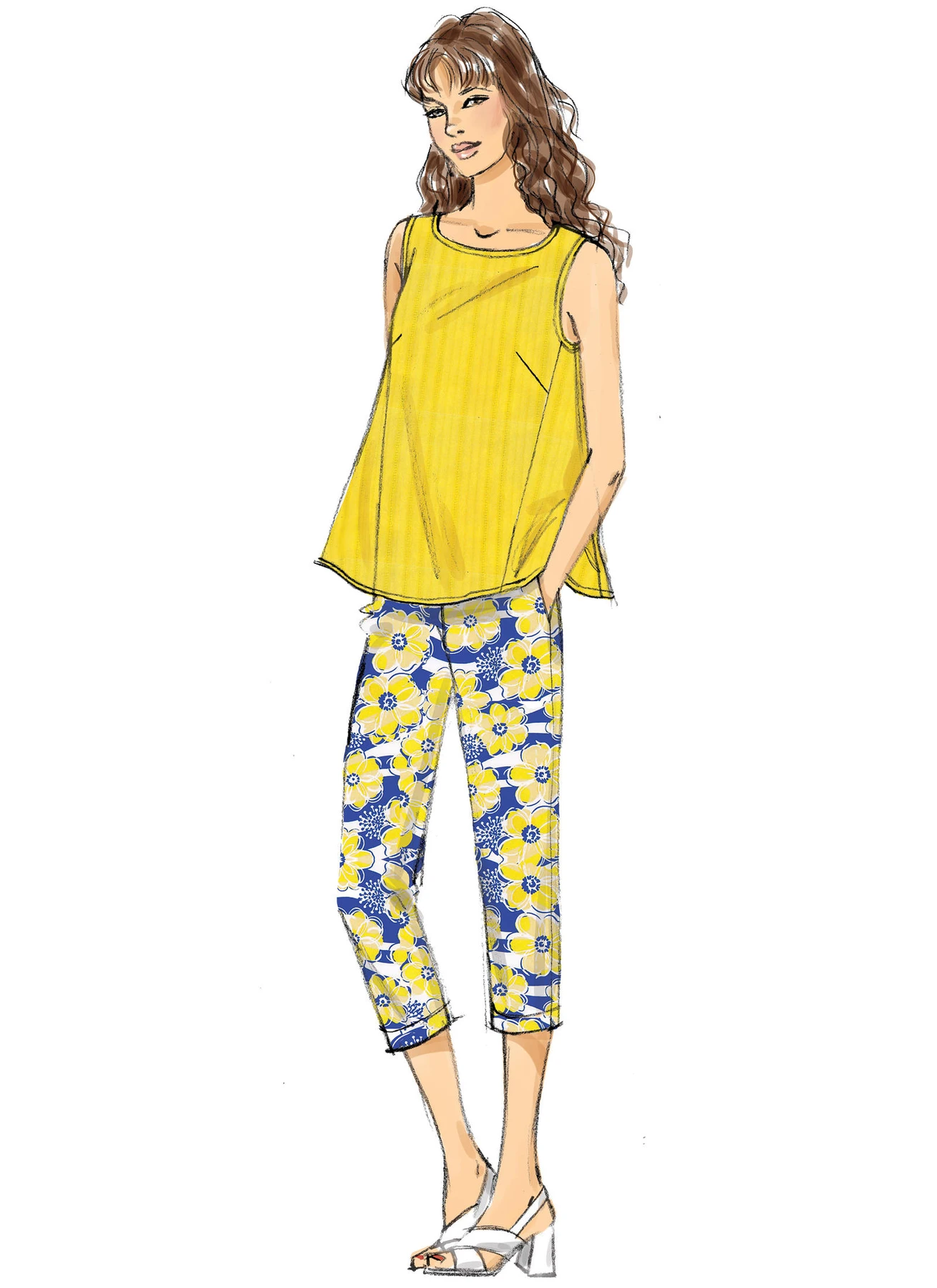 Vogue Patterns Misses' Sleeveless Tops with Pull-On Pants 3 Vogue Patterns Misses' Sleeveless Tops with Pull-On Pants