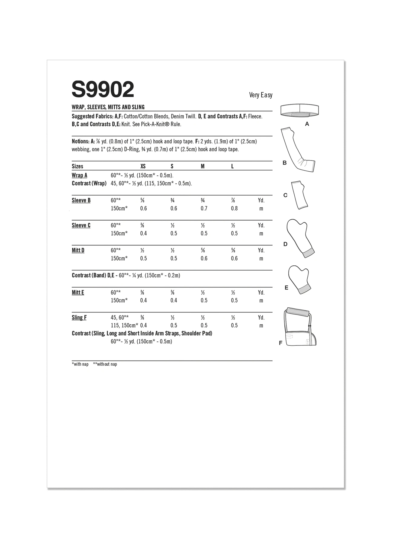 Simplicity Sewing Pattern Wrap, Sleeves and Mitt in Two Sizes and Sling By Carla Reiss Design (PDF) 7 Simplicity Sewing Pattern Wrap, Sleeves and Mitt in Two Sizes and Sling By Carla Reiss Design (PDF)