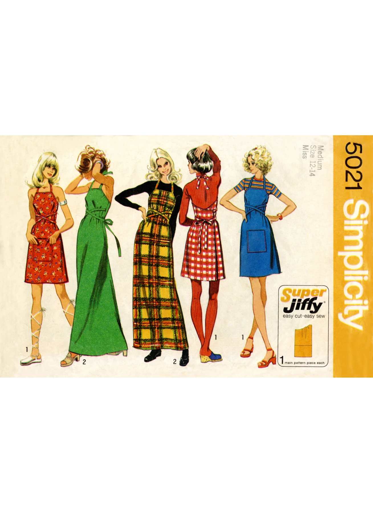 Simplicity Sewing Pattern 1970s Misses' Back-Wrap Dress and Jumper in Two Lengths 7 Simplicity Sewing Pattern 1970s Misses' Back-Wrap Dress and Jumper in Two Lengths