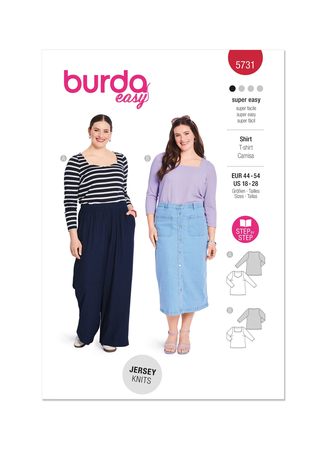 Burda Style Sewing Pattern 5731 Misses' T-Shirt