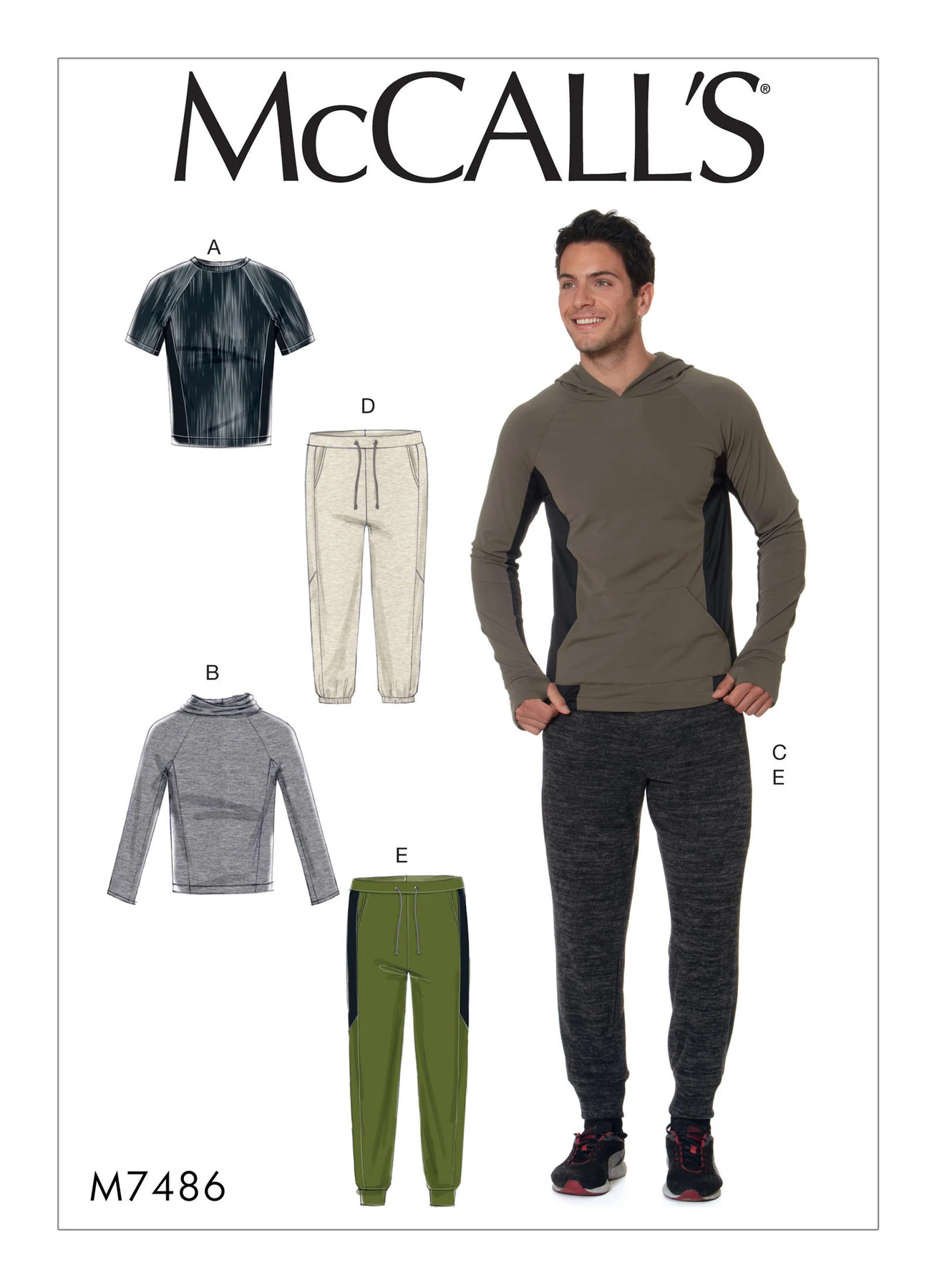 McCall's Sewing Pattern Men's Raglan Sleeve Tops and Drawstring Pants 1 McCall's Sewing Pattern Men's Raglan Sleeve Tops and Drawstring Pants