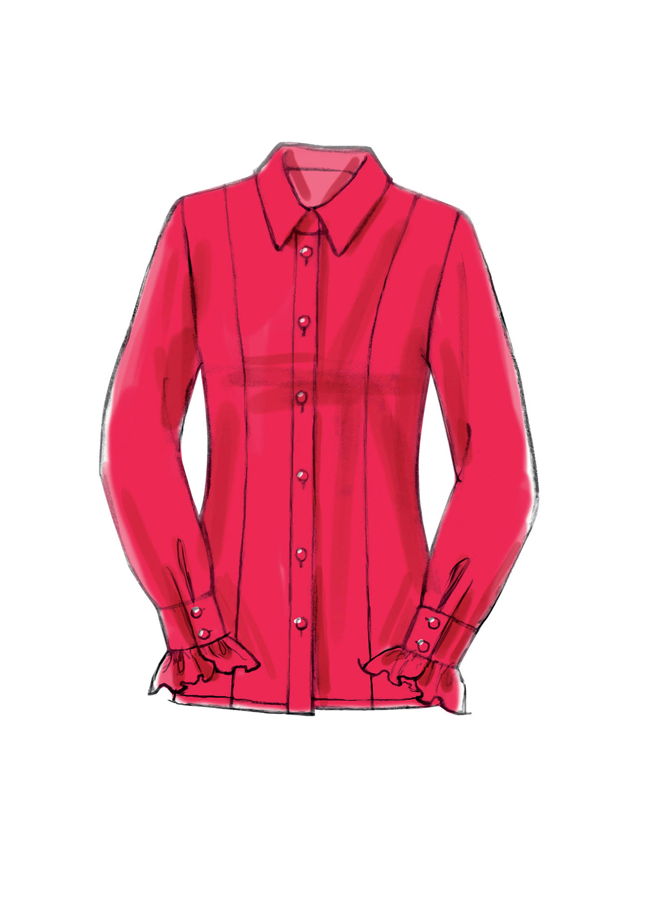 Vogue Patterns Misses' Button-Down Princess Seam Blouses 12 Vogue Patterns Misses' Button-Down Princess Seam Blouses