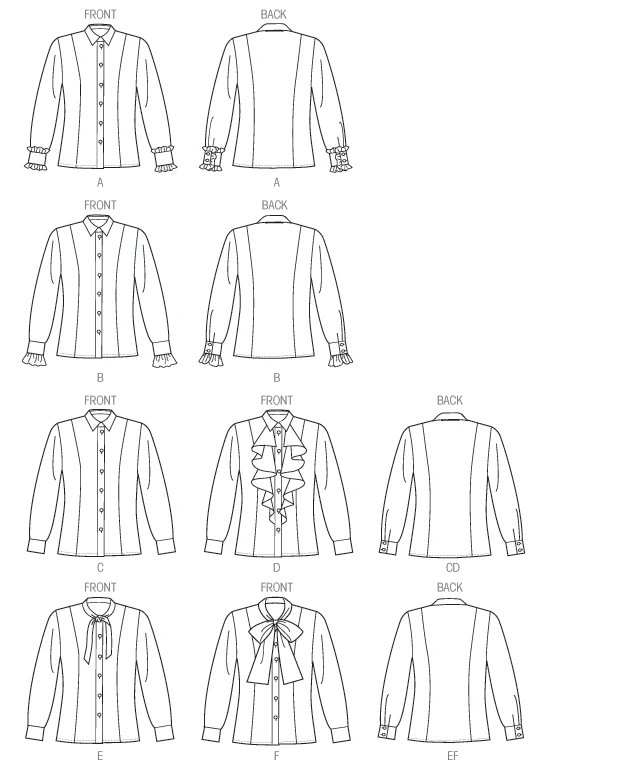 Vogue Patterns Misses' Button-Down Princess Seam Blouses 14 Vogue Patterns Misses' Button-Down Princess Seam Blouses