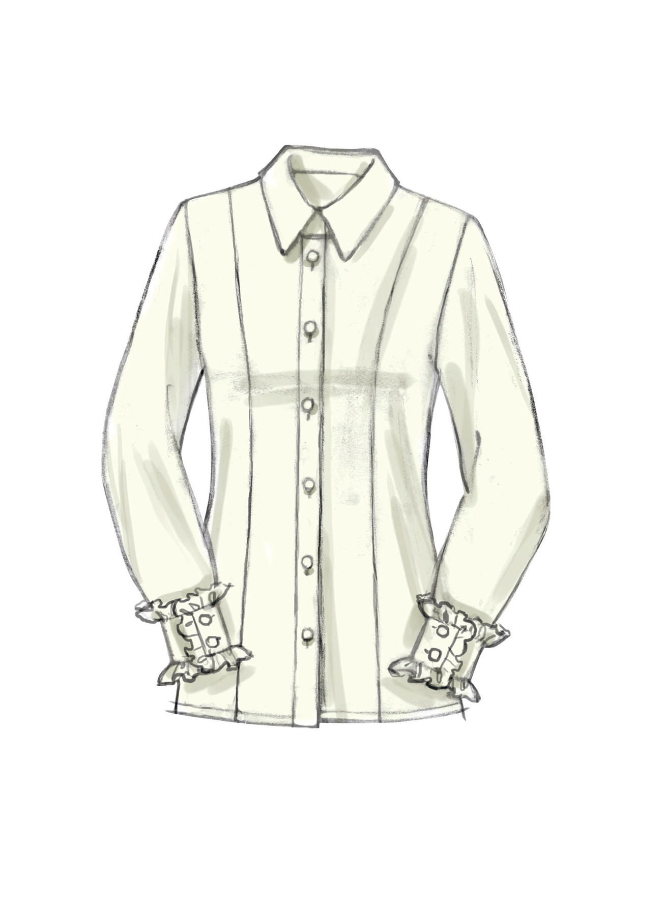 Vogue Patterns Misses' Button-Down Princess Seam Blouses 8 Vogue Patterns Misses' Button-Down Princess Seam Blouses