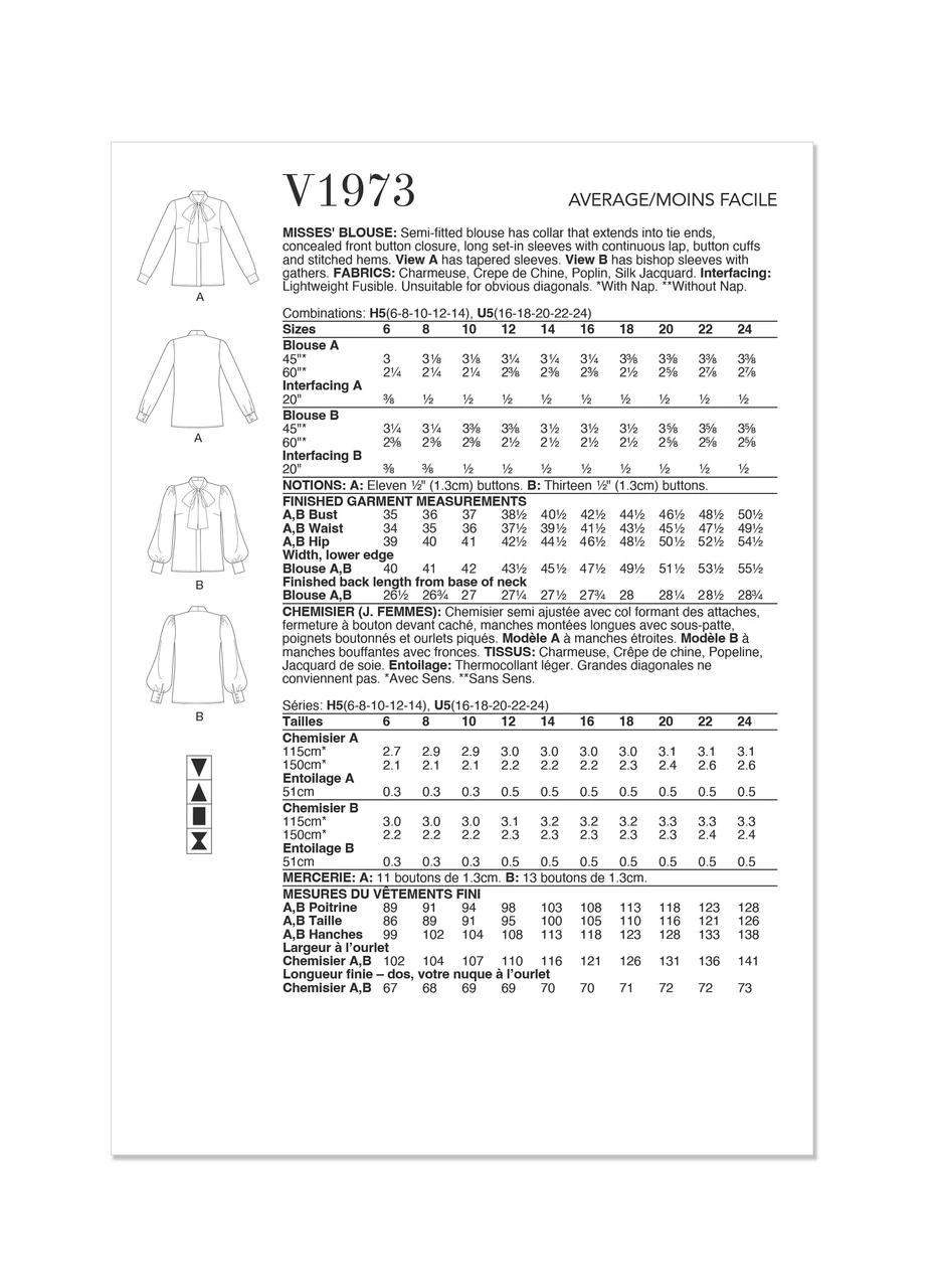 Vogue Patterns Misses' Blouse (PDF) 6 Vogue Patterns Misses' Blouse (PDF)