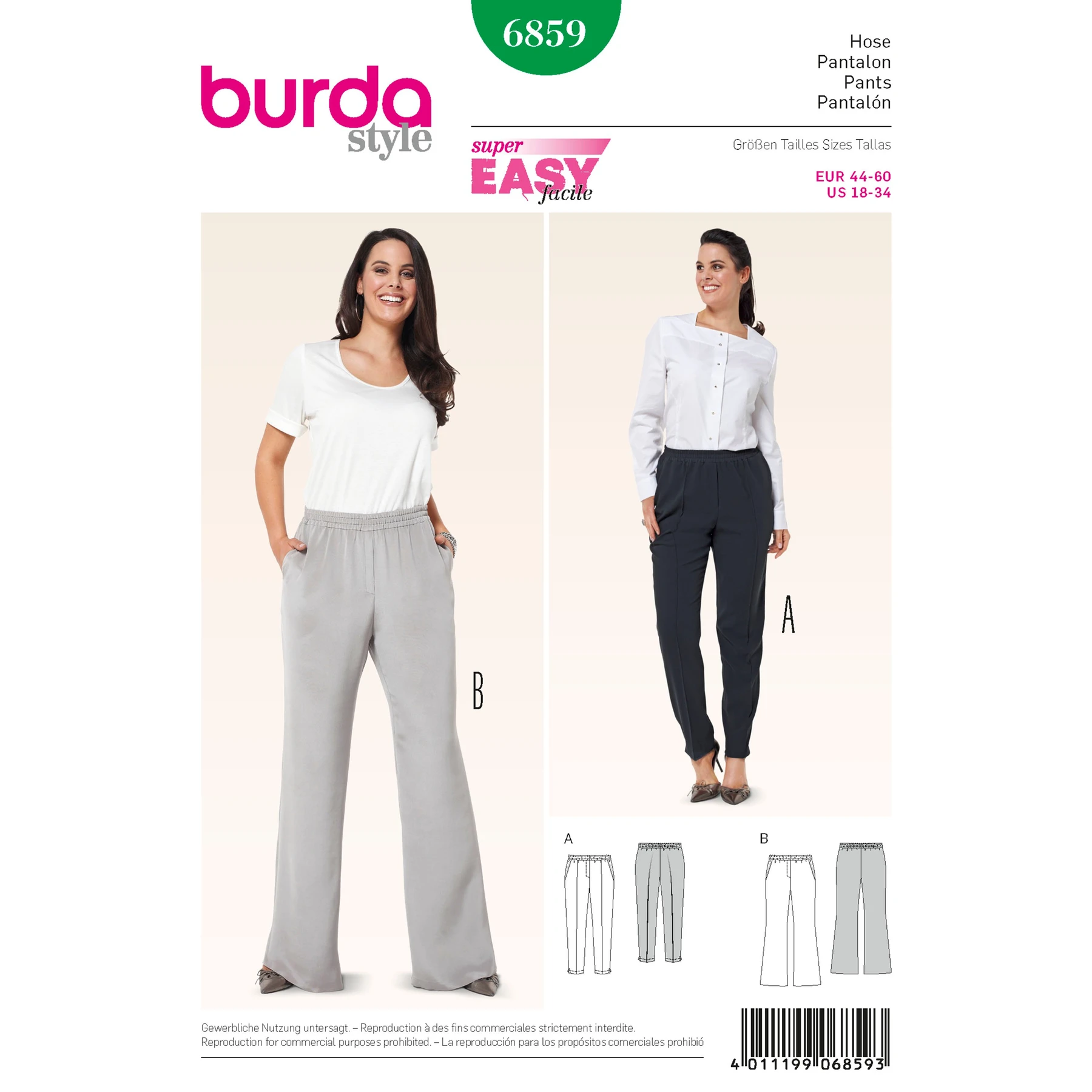 Burda Style Sewing Pattern Plus Size Pants 16 Burda Style Sewing Pattern Plus Size Pants