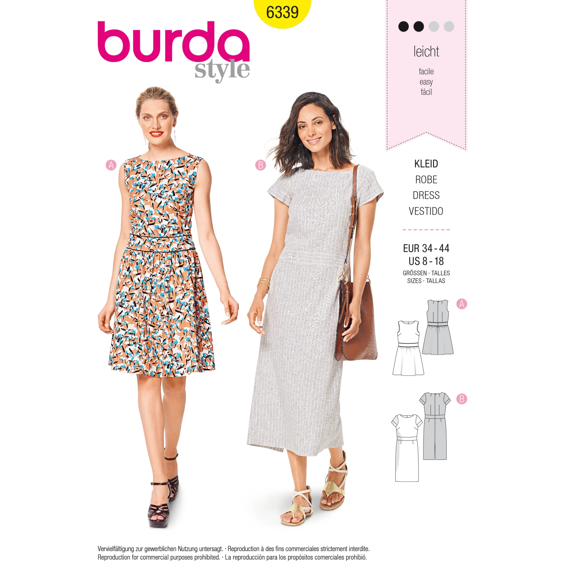 Burda Style Sewing Pattern Misses' Dress with Waistband 17 Burda Style Sewing Pattern Misses' Dress with Waistband