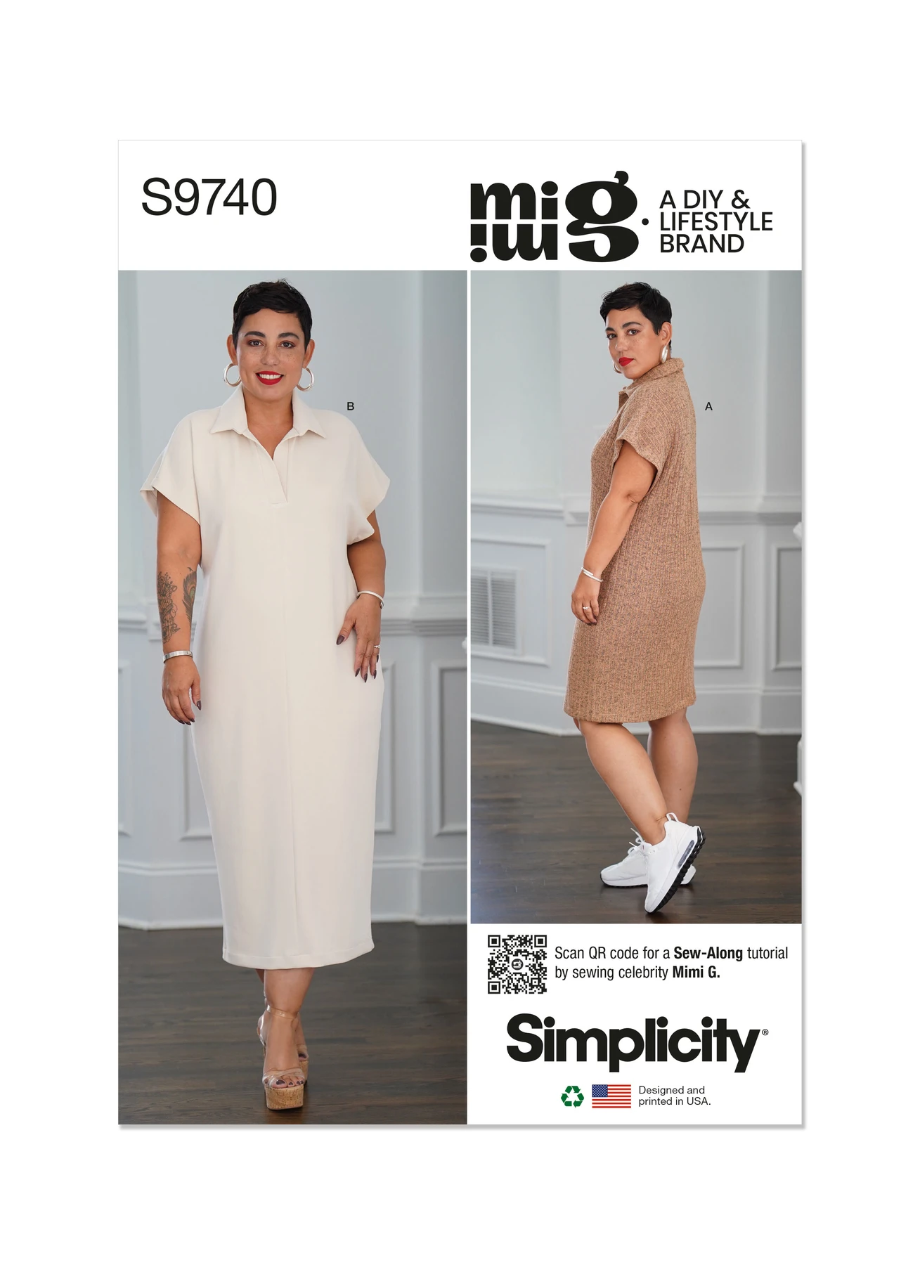 Simplicity Sewing Pattern Misses' Knit Dress in Two Lengths by Mimi G Style (PDF) 1 Simplicity Sewing Pattern Misses' Knit Dress in Two Lengths by Mimi G Style (PDF)