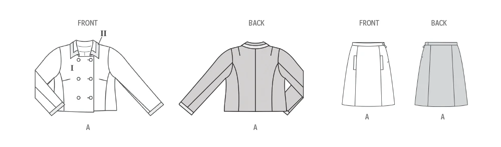 Burda Style Pattern 5617 Misses' Jacket and Skirt 10 Burda Style Pattern 5617 Misses' Jacket and Skirt