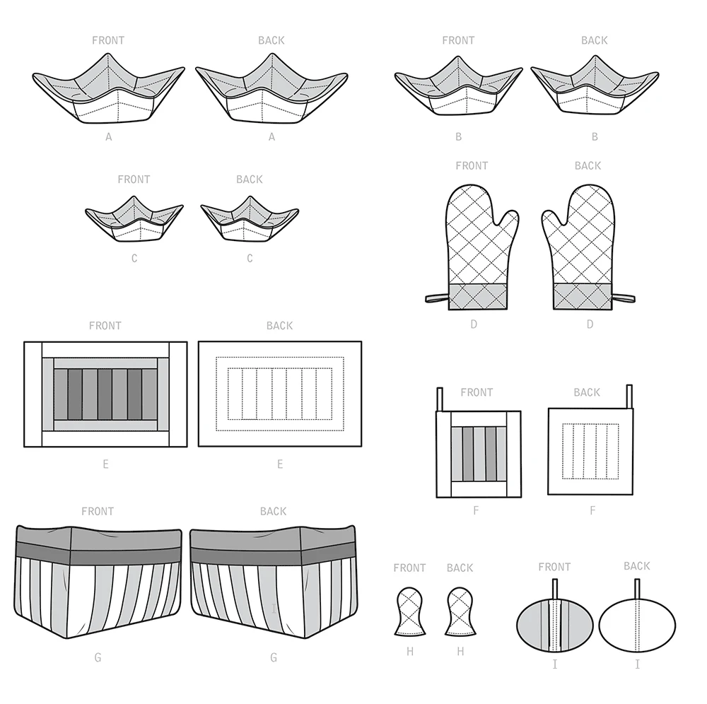 Simplicity Sewing Pattern Quilted Kitchen Accessories (PDF) 9 Simplicity Sewing Pattern Quilted Kitchen Accessories (PDF)
