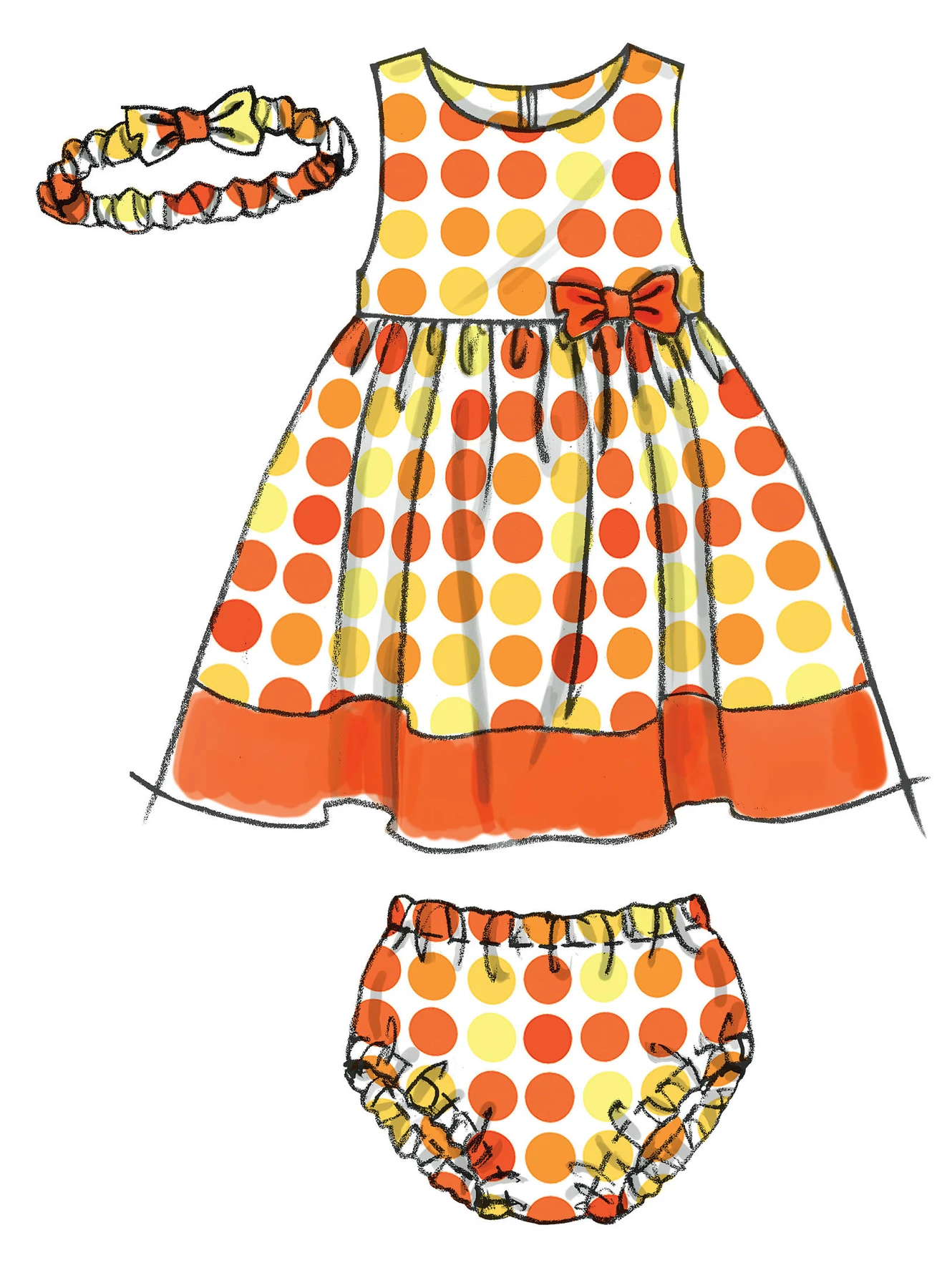 McCall's Sewing Pattern Infants' Lined Dirndl Dresses, Panties and Headband 3 McCall's Sewing Pattern Infants' Lined Dirndl Dresses, Panties and Headband