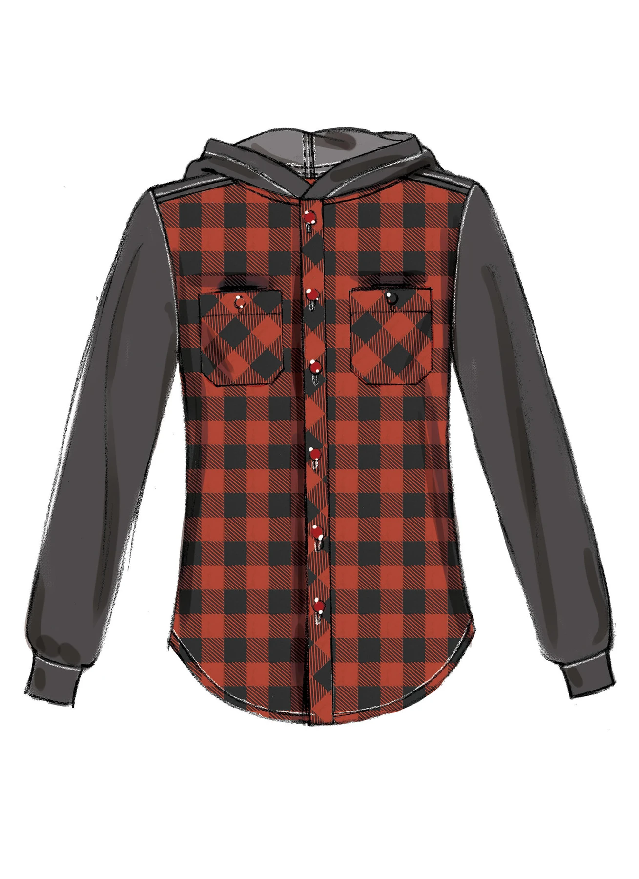 McCall's Sewing Pattern Men's/Boys' Button-Down Shirts with Hood or Collar (PDF) 3 McCall's Sewing Pattern Men's/Boys' Button-Down Shirts with Hood or Collar (PDF)