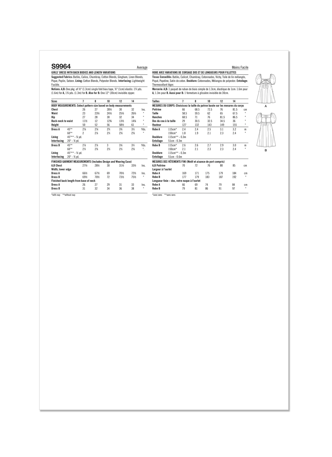 Simplicity Sewing Pattern Girls' Dress With Back Bodice and Length Variations 7 Simplicity Sewing Pattern Girls' Dress With Back Bodice and Length Variations
