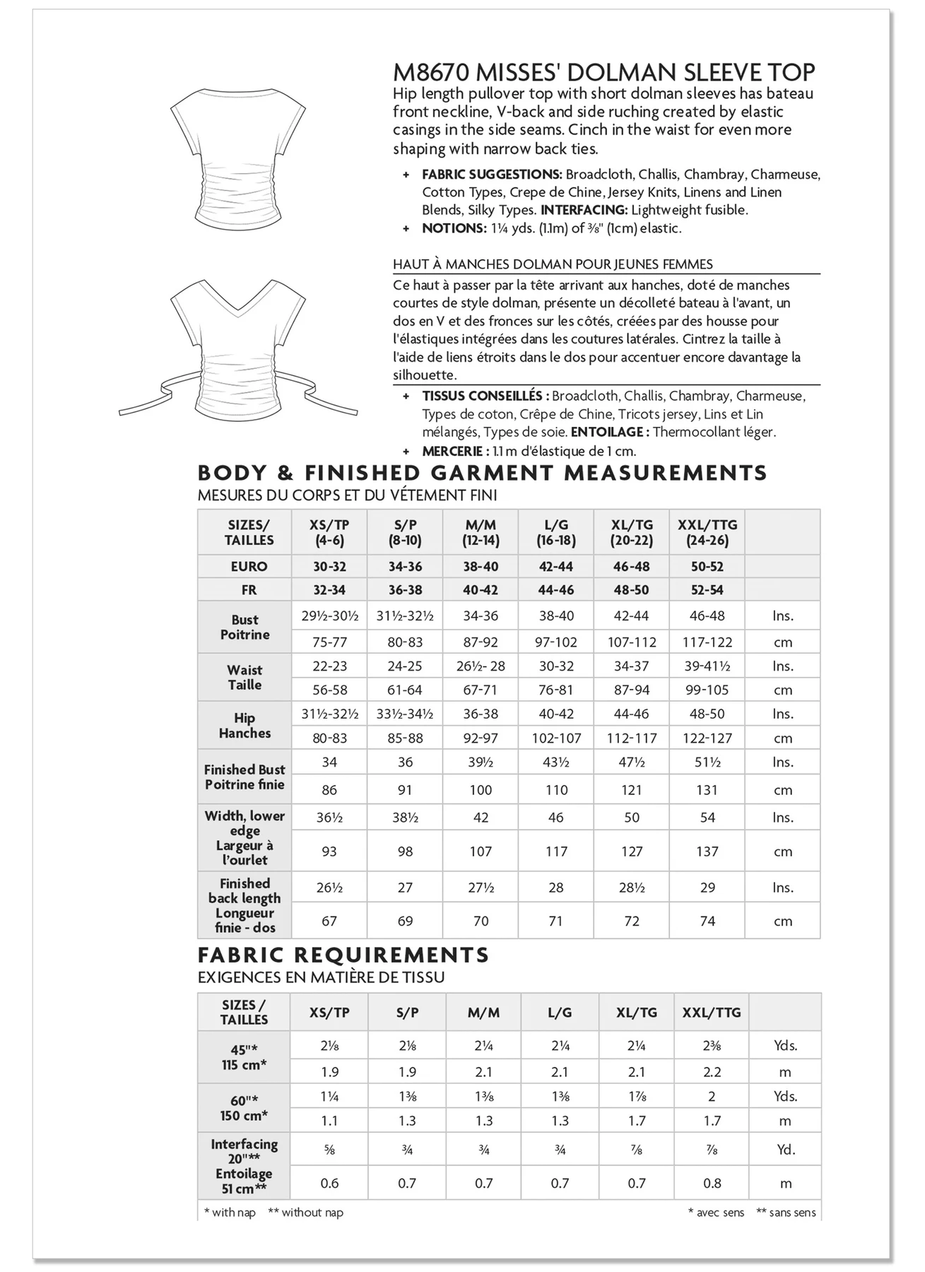 McCall's Sewing Pattern Misses' Dolman Sleeve Top (PDF) 6 McCall's Sewing Pattern Misses' Dolman Sleeve Top (PDF)