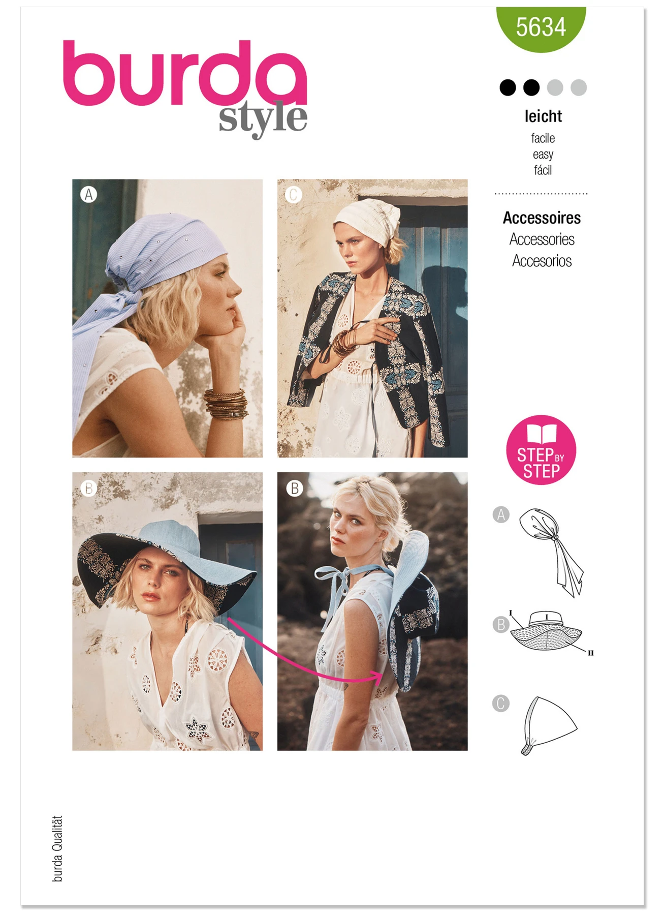 Burda Style Pattern 5634 Accessories 1 Burda Style Pattern 5634 Accessories