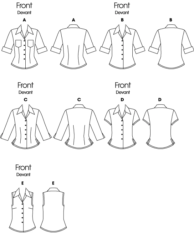 Butterick Sewing Pattern Misses'/Misses' Petite Button-Down Shirts (PDF) 7 Butterick Sewing Pattern Misses'/Misses' Petite Button-Down Shirts (PDF)