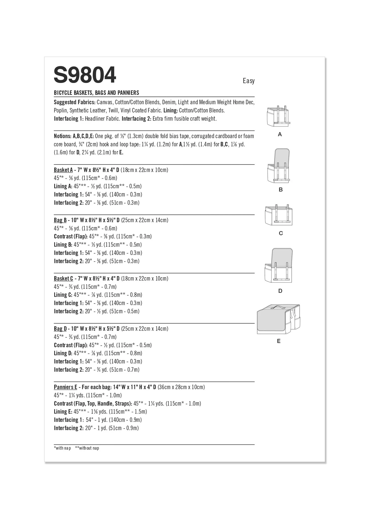Simplicity Sewing Pattern Bicycle Baskets, Bags and Panniers (PDF) 7 Simplicity Sewing Pattern Bicycle Baskets, Bags and Panniers (PDF)