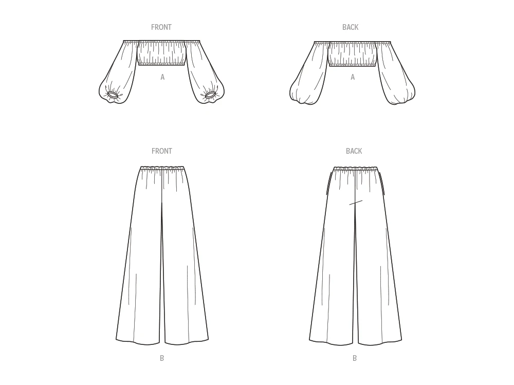 New Look Sewing Pattern Misses' Top and Pants 10 New Look Sewing Pattern Misses' Top and Pants