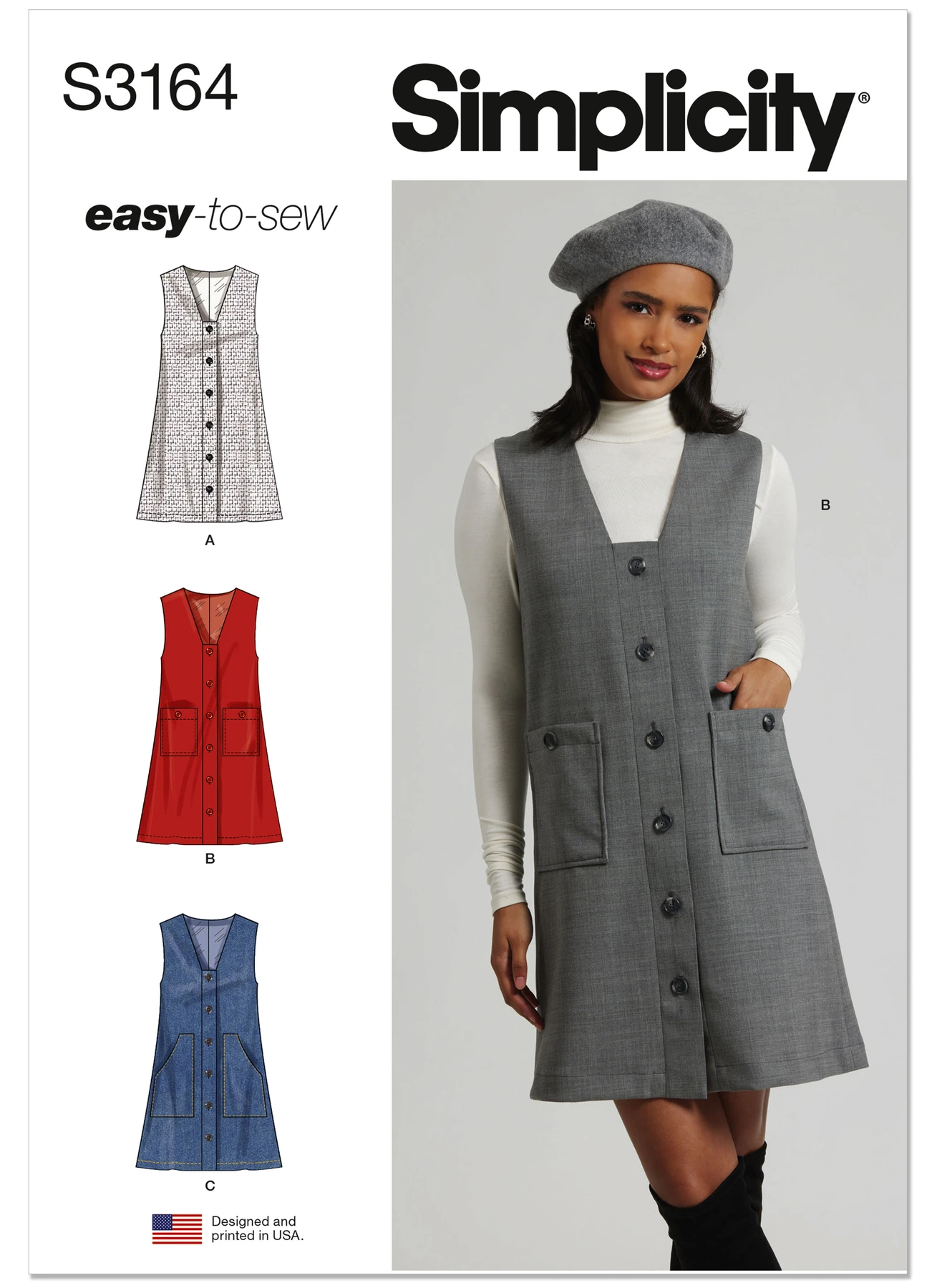 Simplicity Sewing Pattern Misses' and Miss Petite Jumper (PDF) 1 Simplicity Sewing Pattern Misses' and Miss Petite Jumper (PDF)