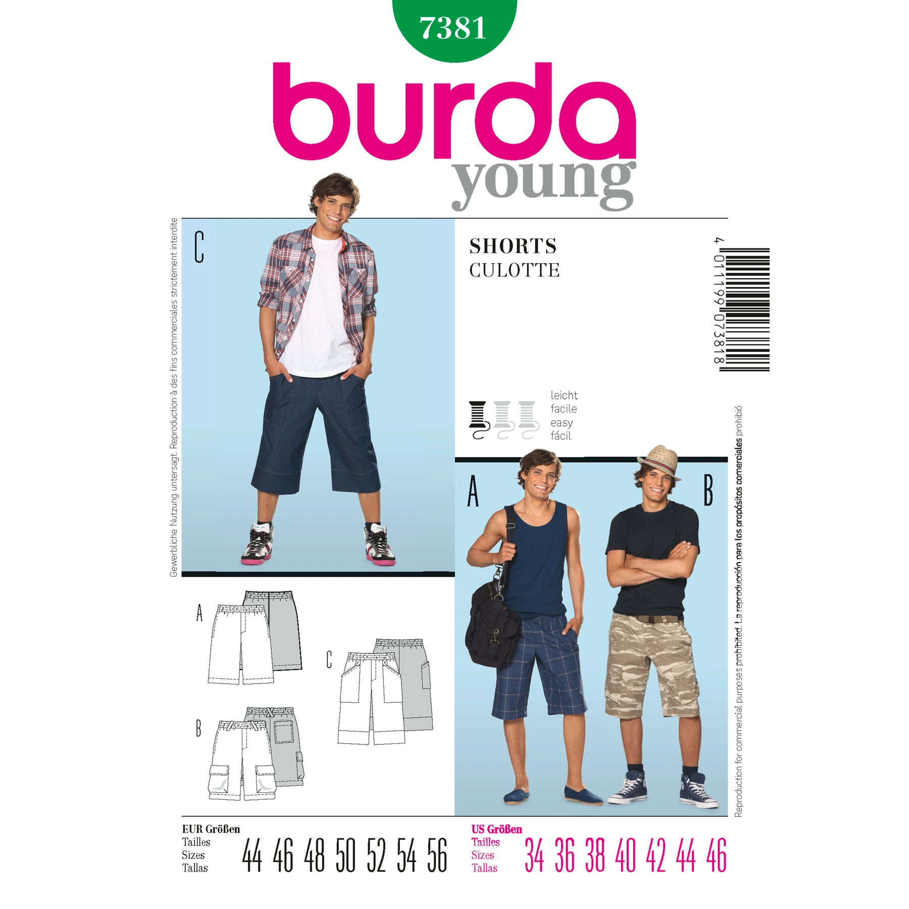 Burda Style Sewing Pattern Shorts 1 Burda Style Sewing Pattern Shorts