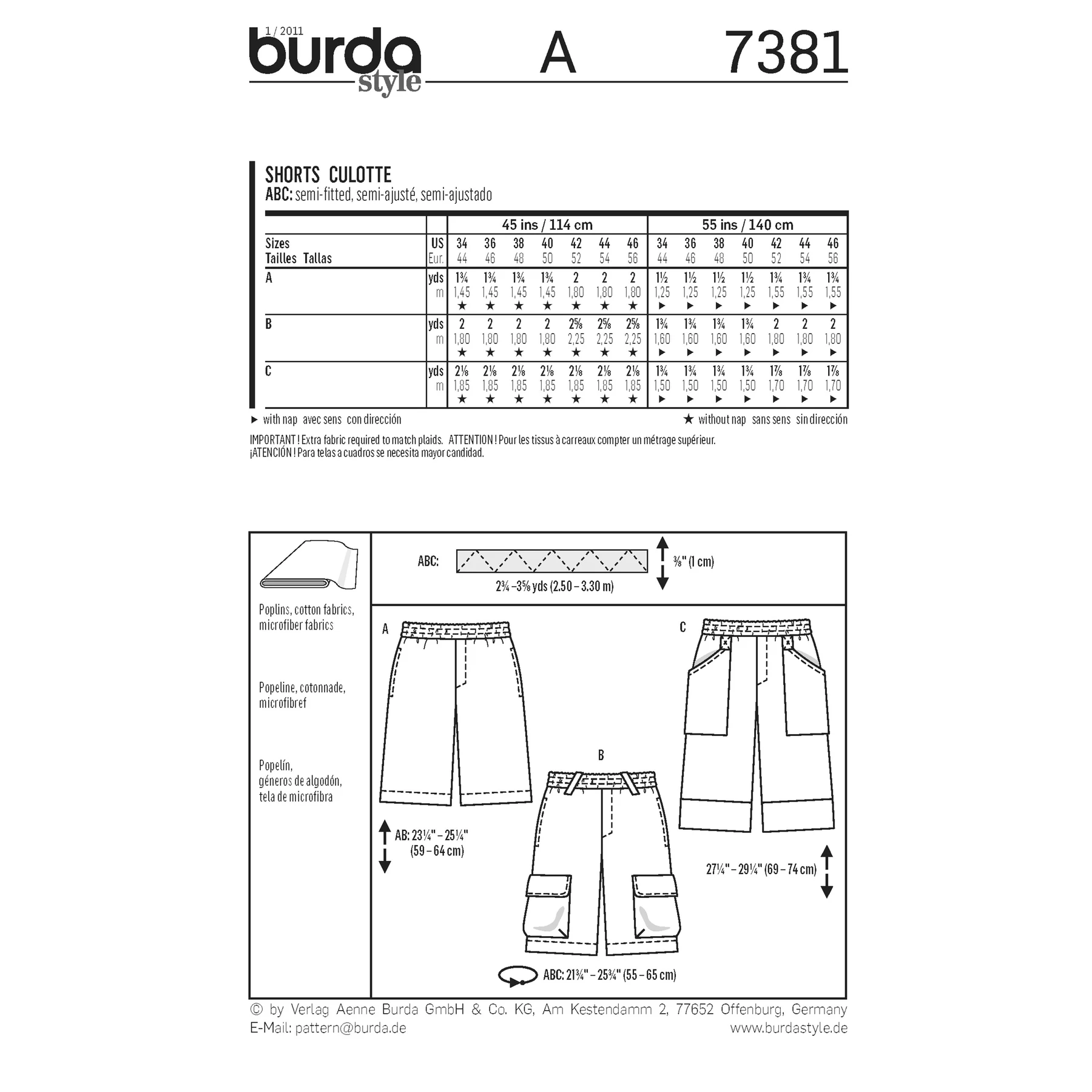 Burda Style Sewing Pattern Shorts 2 Burda Style Sewing Pattern Shorts