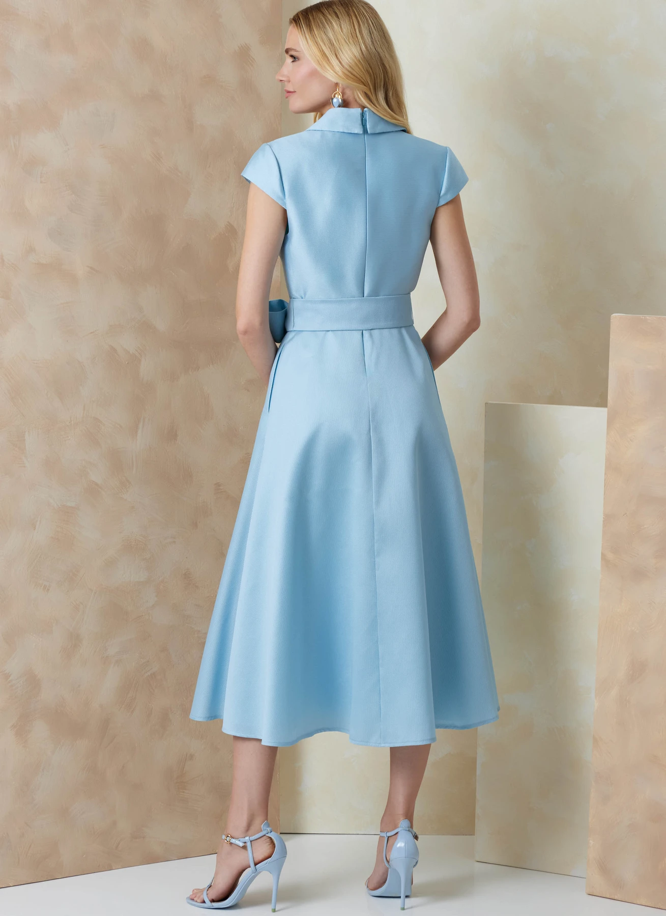 Vogue Patterns Misses' Fit and Flare Midi Shirtdress and Sash by Badgley Mischka 3 Vogue Patterns Misses' Fit and Flare Midi Shirtdress and Sash by Badgley Mischka