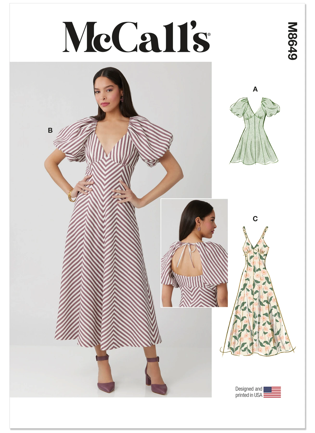 McCall's Sewing Pattern Misses' Midi Dress with Sleeve and Length Variations (PDF) 1 McCall's Sewing Pattern Misses' Midi Dress with Sleeve and Length Variations (PDF)