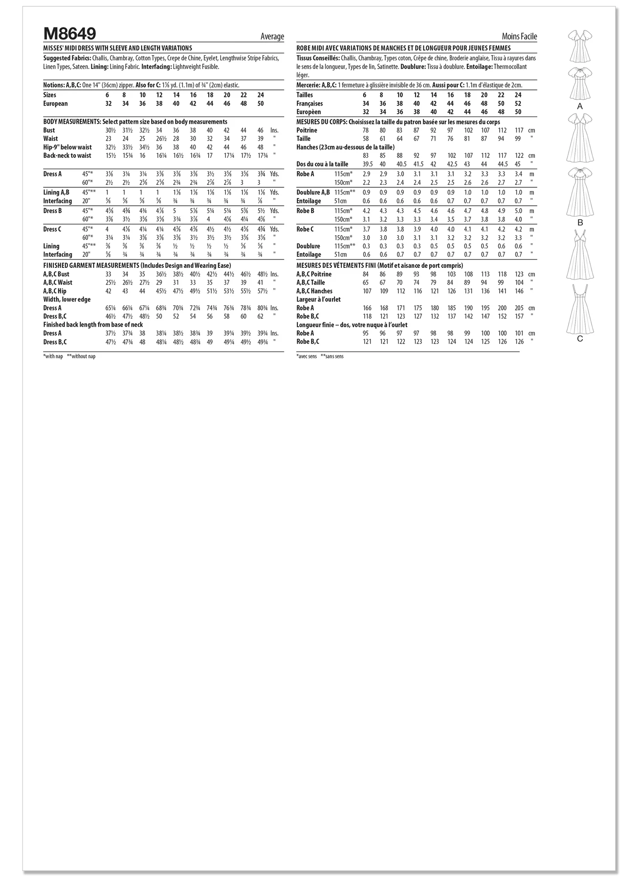 McCall's Sewing Pattern Misses' Midi Dress with Sleeve and Length Variations (PDF) 6 McCall's Sewing Pattern Misses' Midi Dress with Sleeve and Length Variations (PDF)