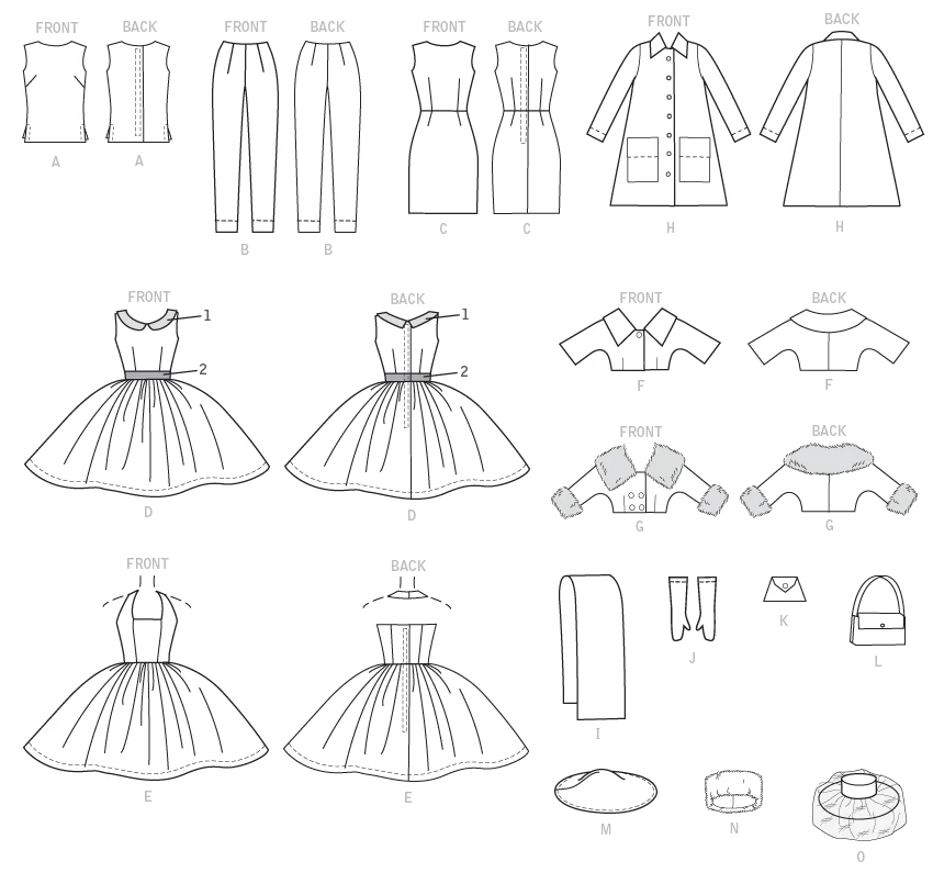 McCall's Sewing Pattern Retro-Style Clothes and Accessories for 11¬?" Doll (PDF) 7 McCall's Sewing Pattern Retro-Style Clothes and Accessories for 11¬?" Doll (PDF)