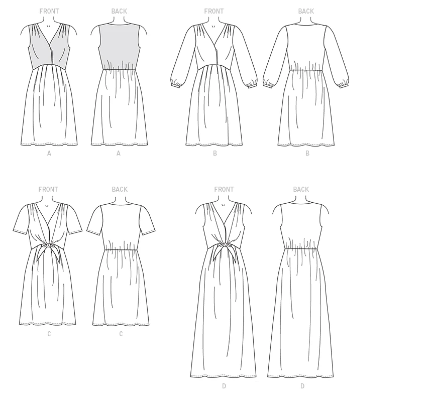 McCall's Sewing Pattern Misses' Surplice, Pleated Dresses with Optional Front-Tie 7 McCall's Sewing Pattern Misses' Surplice, Pleated Dresses with Optional Front-Tie