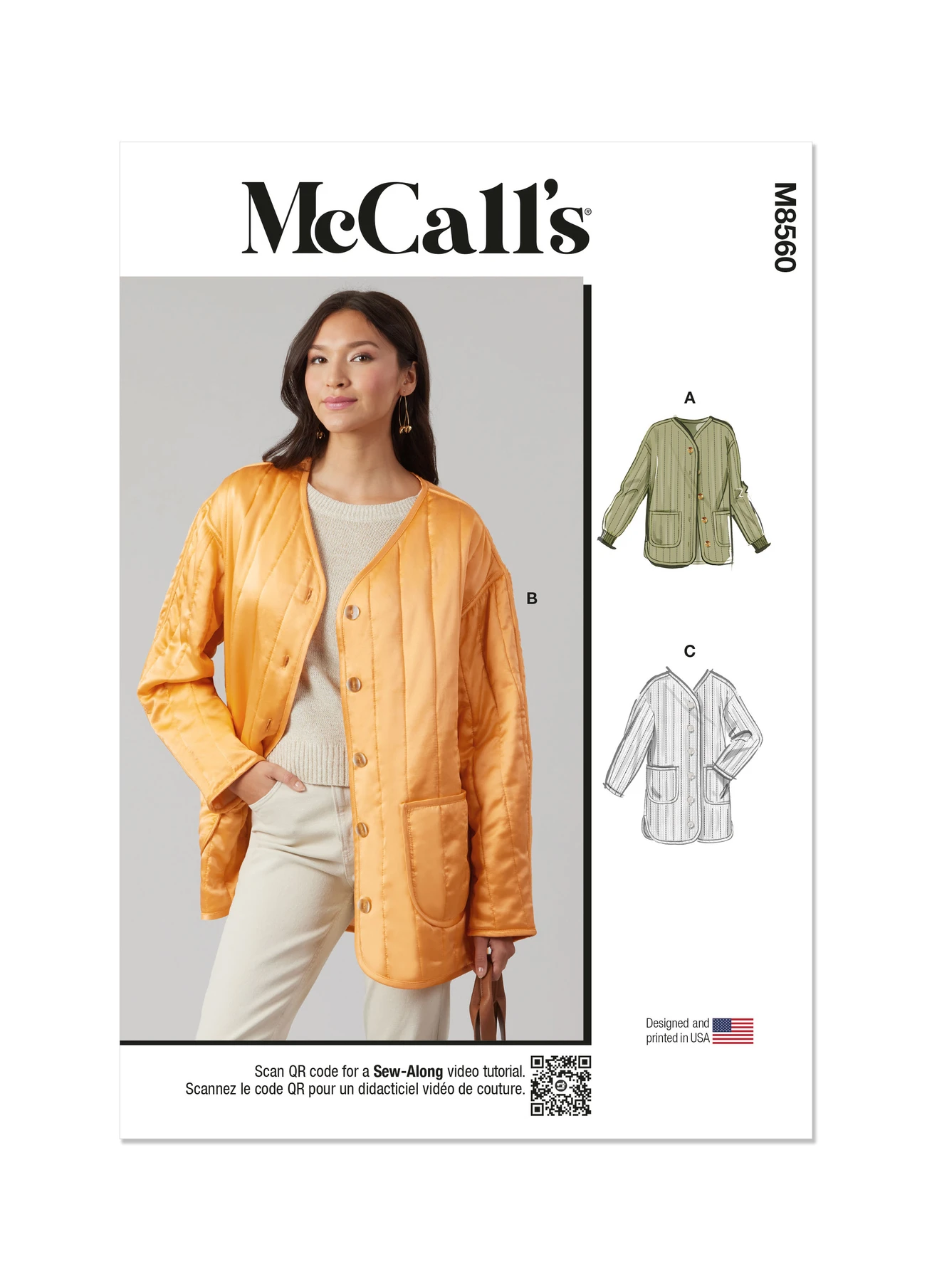 McCall's Sewing Pattern Misses' Jacket with Sleeve and Length Variations (PDF) 1 McCall's Sewing Pattern Misses' Jacket with Sleeve and Length Variations (PDF)