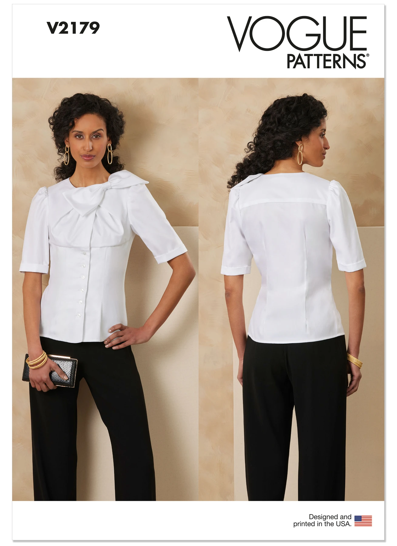 Vogue Patterns Misses' and Miss Petite Bow Blouse With Sleeve Variations (PDF) 1 Vogue Patterns Misses' and Miss Petite Bow Blouse With Sleeve Variations (PDF)