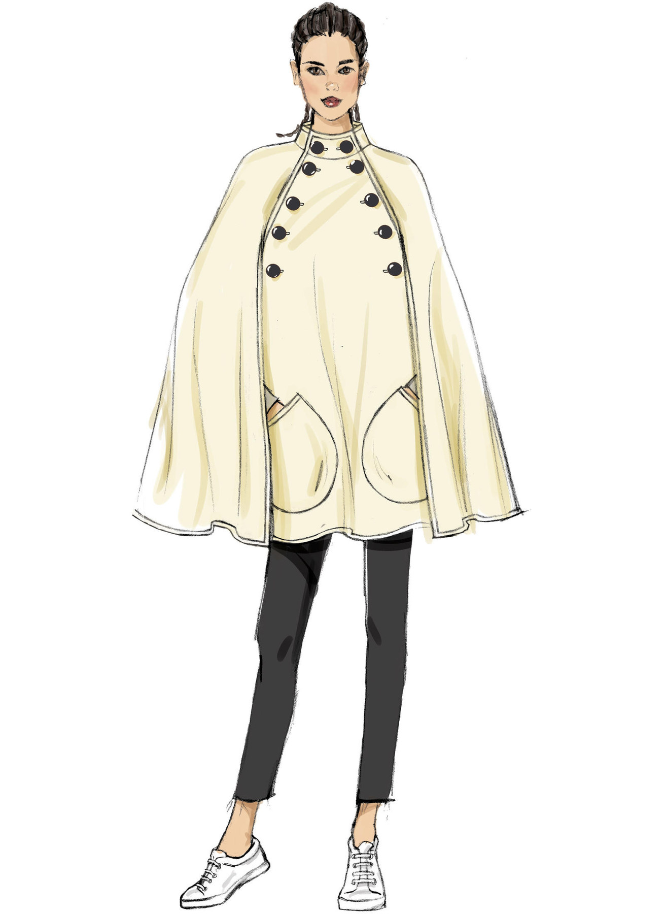 Vogue Patterns Misses' Cape with High Collar, Pockets, and Belt 5 Vogue Patterns Misses' Cape with High Collar, Pockets, and Belt