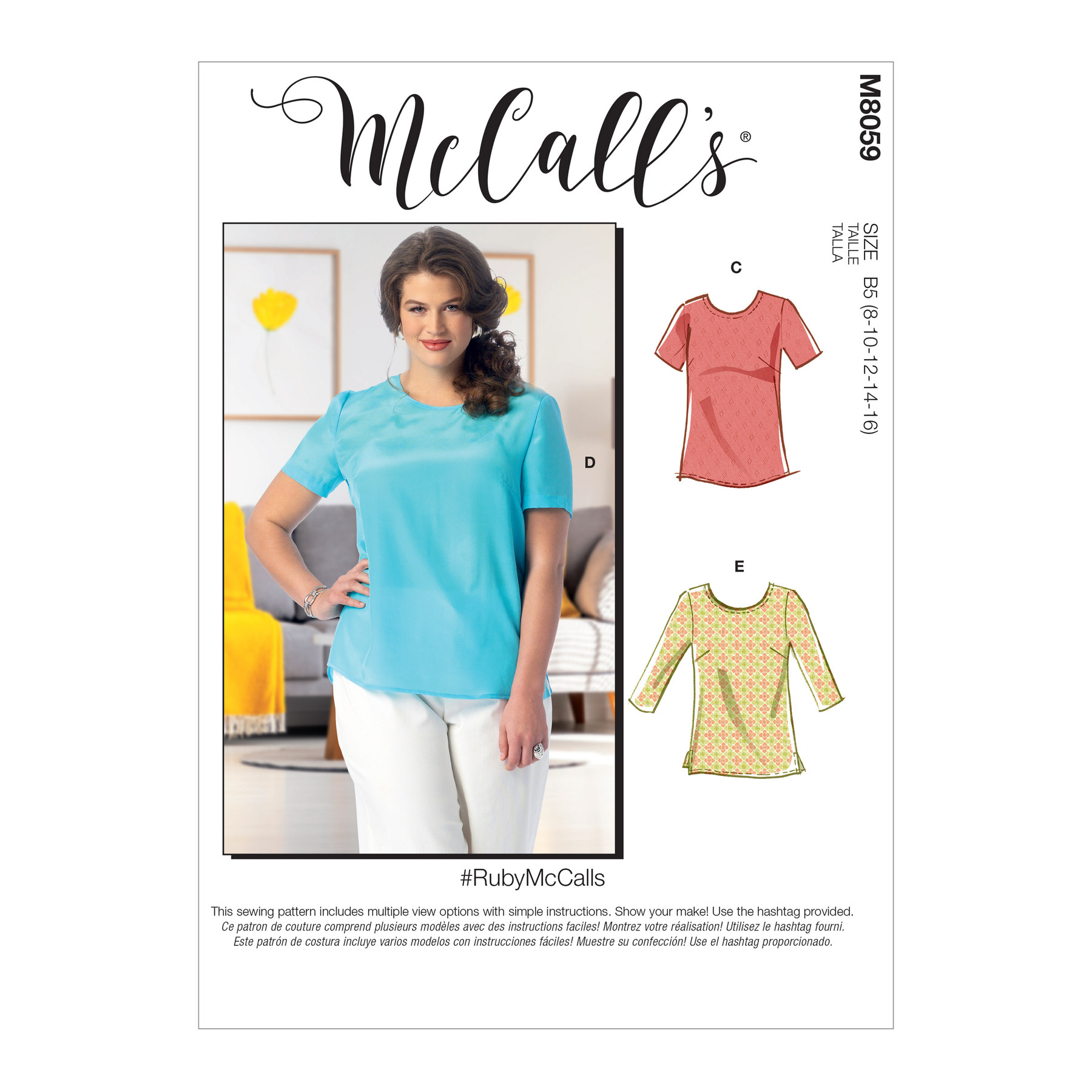 McCall's Sewing Pattern Misses'/Women's Pullover Tops and Tunics