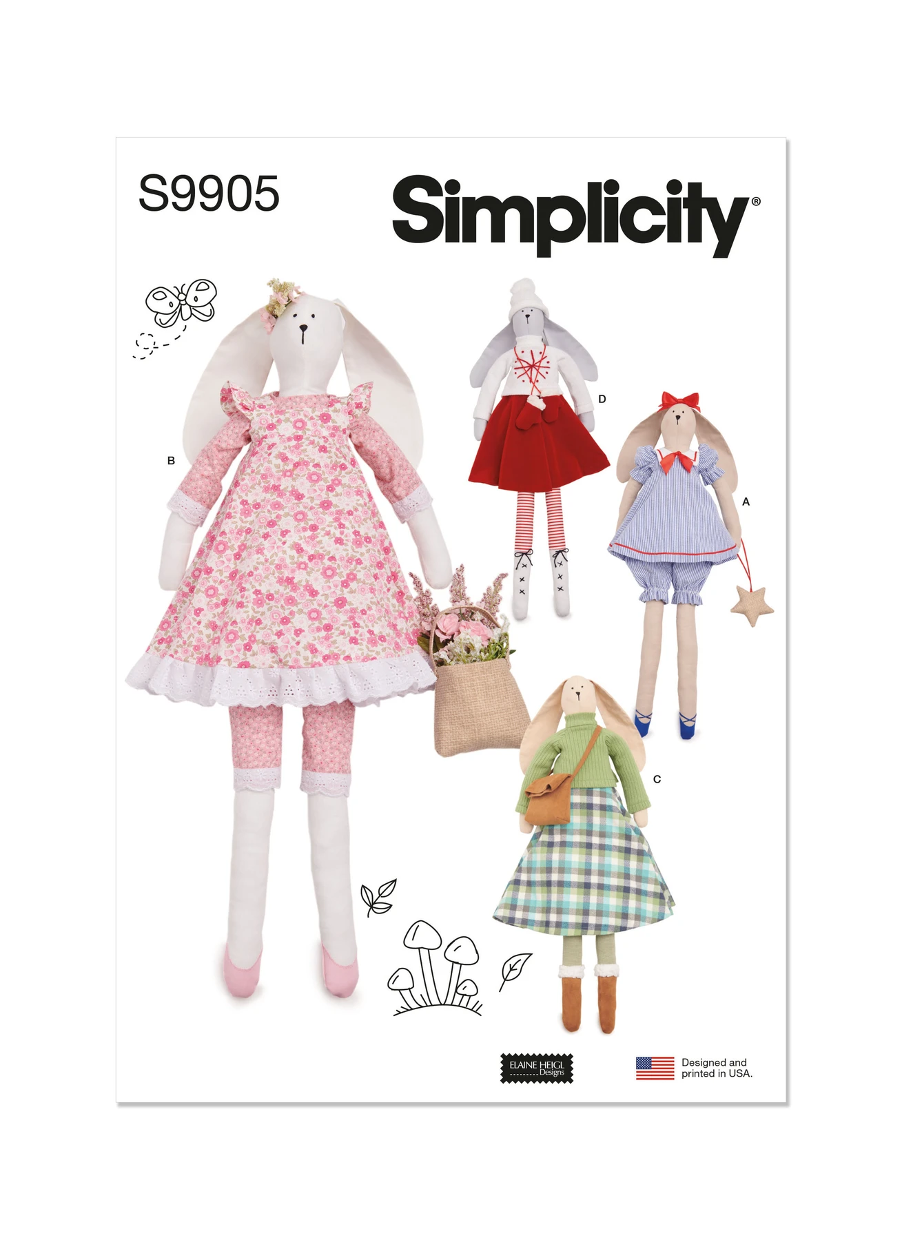 Simplicity Sewing Pattern Slender Plush Bunny and Clothes By Elaine Heigl Designs 1 Simplicity Sewing Pattern Slender Plush Bunny and Clothes By Elaine Heigl Designs