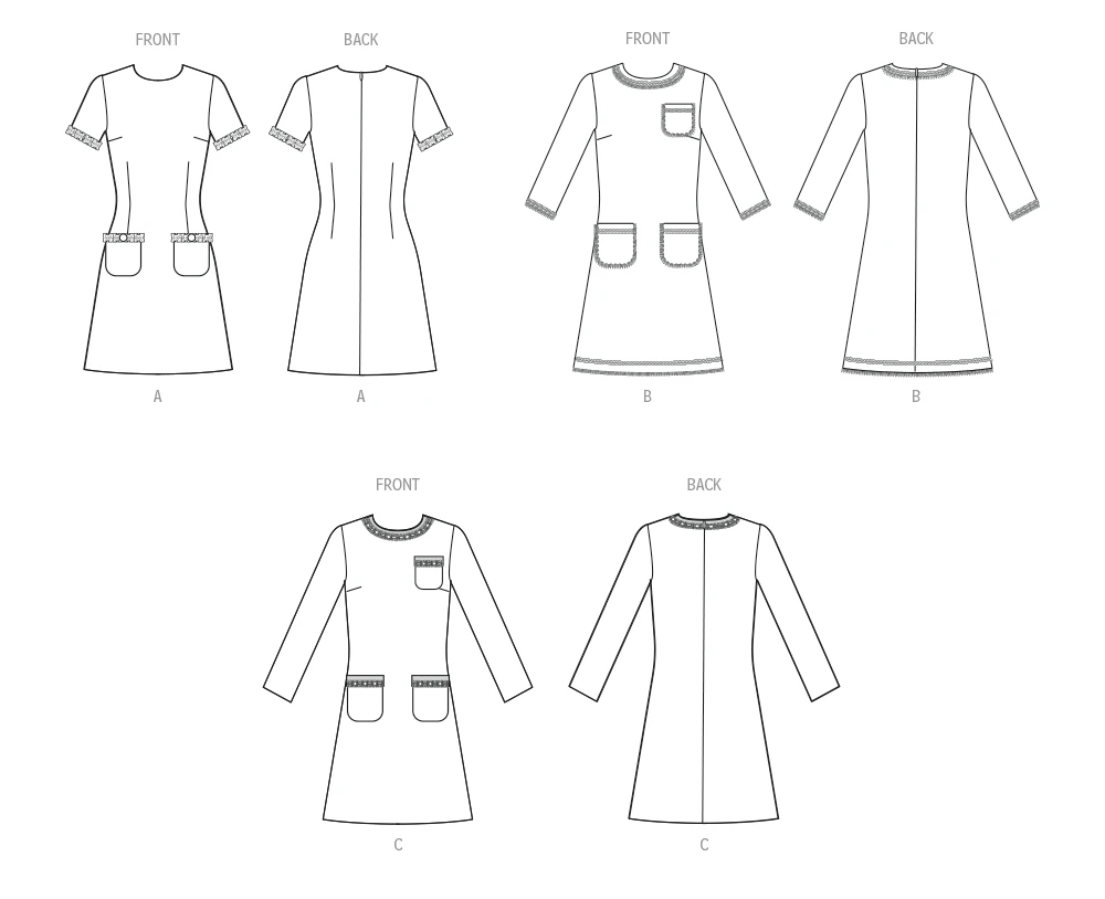 McCall's Sewing Pattern Misses' Dress with Sleeve Variations 8 McCall's Sewing Pattern Misses' Dress with Sleeve Variations