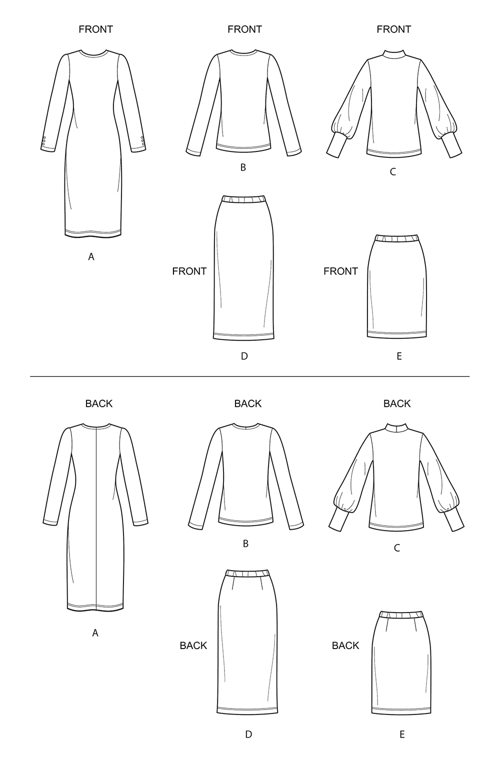 Simplicity Sewing Pattern Misses' Knit Two Piece Sweater Dress, Tops, Skirts 10 Simplicity Sewing Pattern Misses' Knit Two Piece Sweater Dress, Tops, Skirts