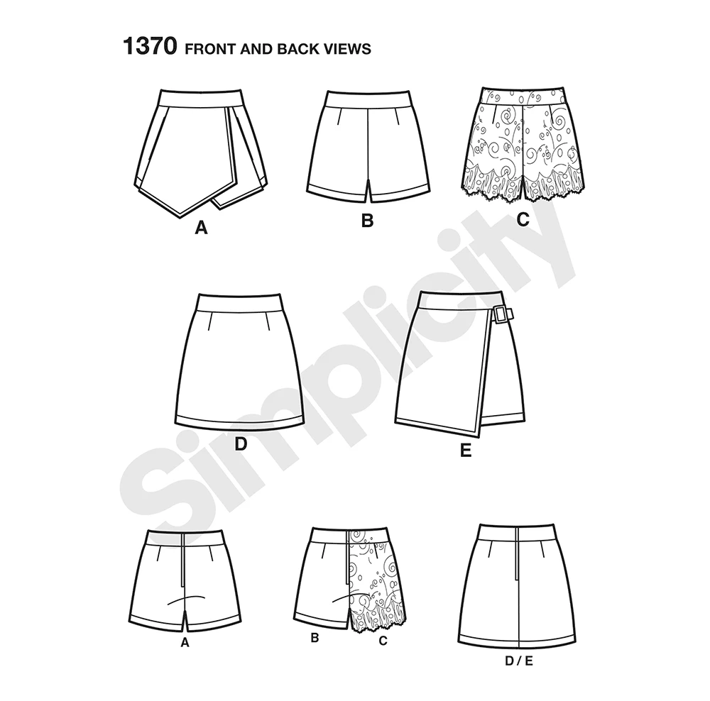 Simplicity Sewing Pattern Misses' Shorts, Skort and Skirt 5 Simplicity Sewing Pattern Misses' Shorts, Skort and Skirt