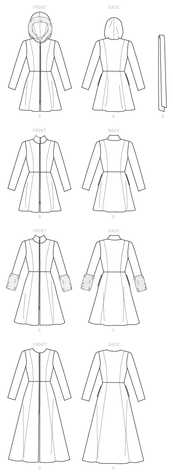 McCall's Sewing Pattern Misses'/Miss Petite and Women's/Women Petite Coats and Belt 10 McCall's Sewing Pattern Misses'/Miss Petite and Women's/Women Petite Coats and Belt