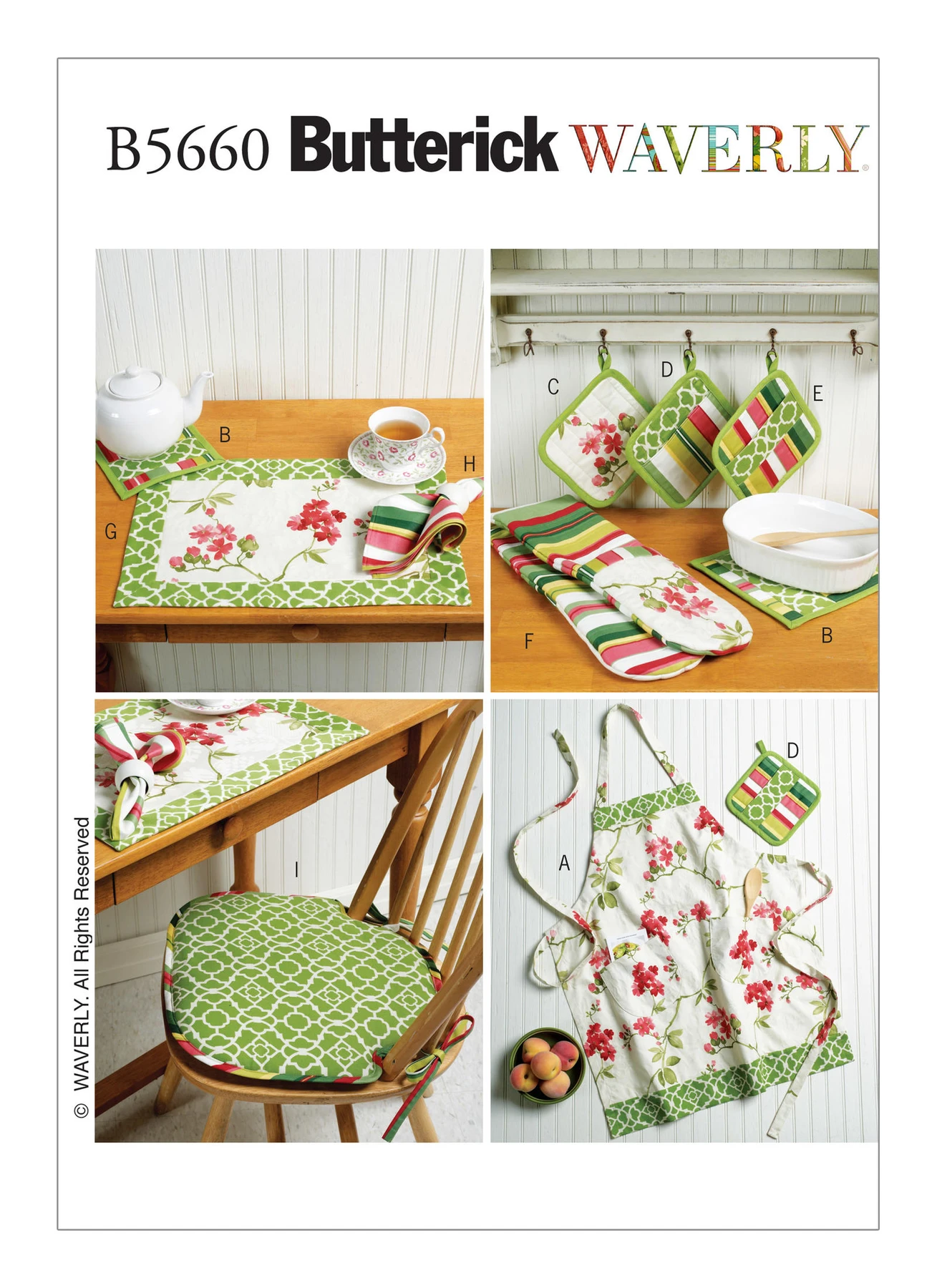 Butterick Sewing Pattern Apron, Hot Pads, Pot Holders, Place Mat, Napkin and Seat Cushion (PDF) 1 Butterick Sewing Pattern Apron, Hot Pads, Pot Holders, Place Mat, Napkin and Seat Cushion (PDF)