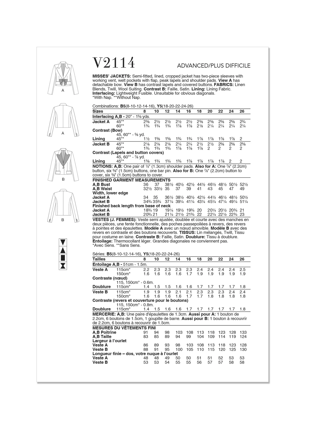 Vogue Patterns Misses' Jackets (PDF) 8 Vogue Patterns Misses' Jackets (PDF)